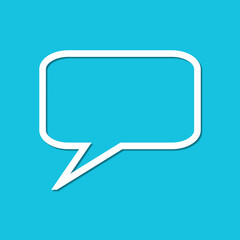 Kommunikation - Leere Sprechblase auf blauem Hntergrund