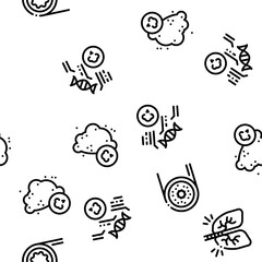 Asthma Sick Allergen Seamless Pattern Vector Thin Line. Illustrations