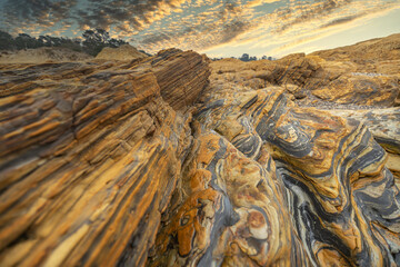 A beautiful landscape of bizarre rock formations on the Pacific coast at Point Lobos State Reserve...