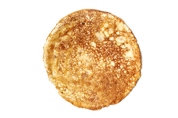 Round pancake on white background