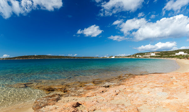 Beach of Lageri (or Lagkeri) in Paros island, Cyclades, Greece, Europe.