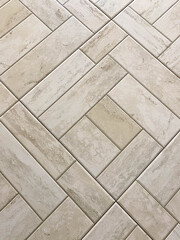 Tile with wood texture is laid along