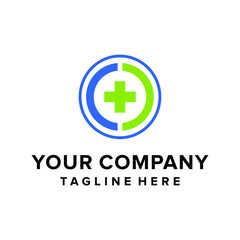 Naklejka na ściany i meble Medical logo design, Letter CC health care logo