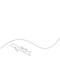 Whale family on ocean, vector illustration