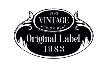 labels french label graphic ephemera vintage antique frame, ornament, swirl, round., original, 