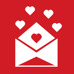 love letter icon, vector illustration