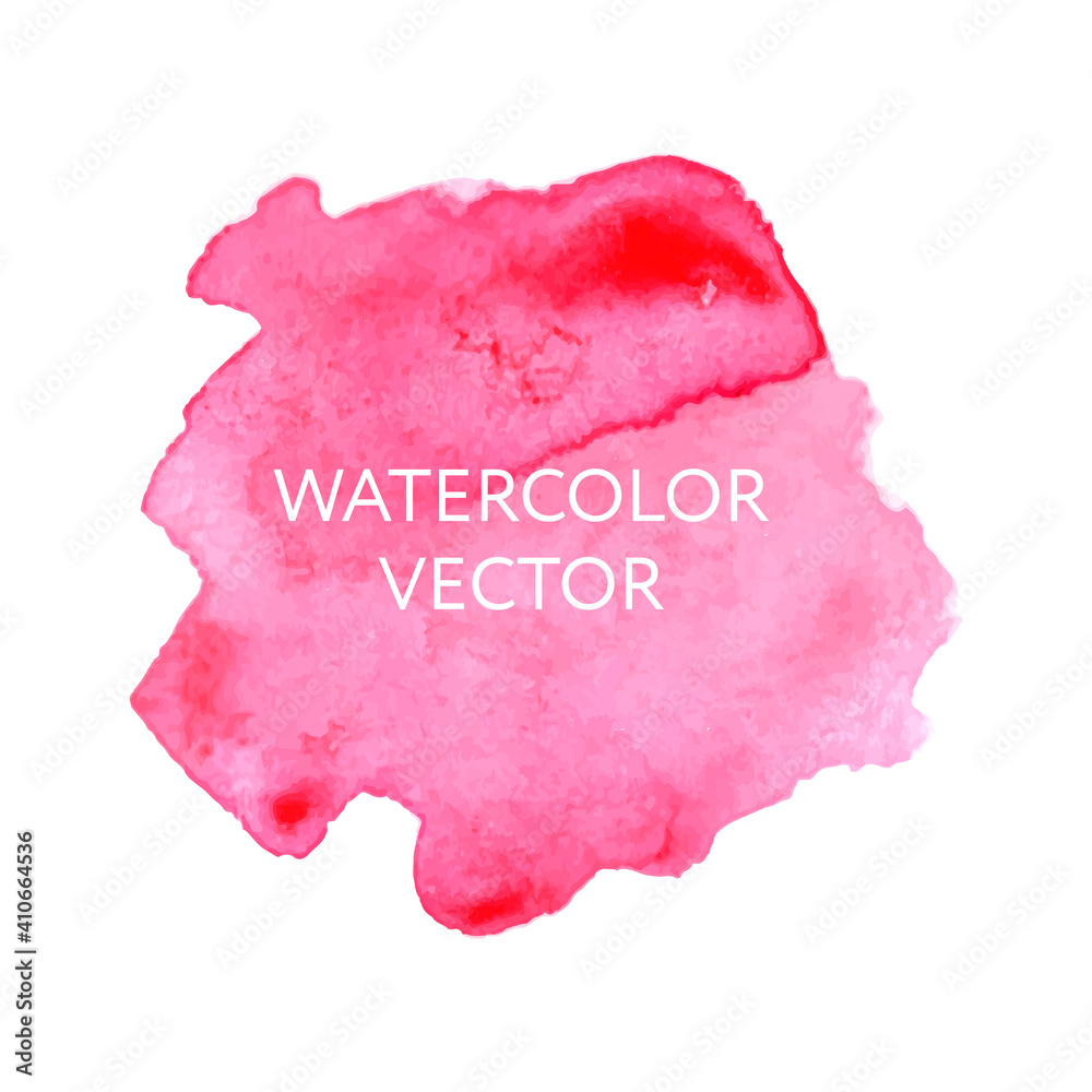 Sticker Abstract watercolor splash. Watercolor drop vector pink