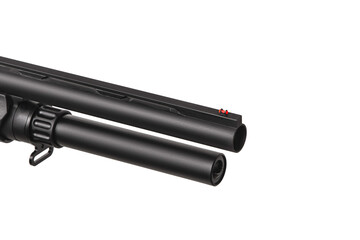modern black shotgun isolated on white