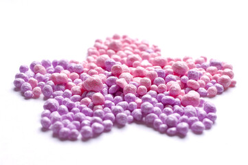 Cosmetics rouge balls isolated on white