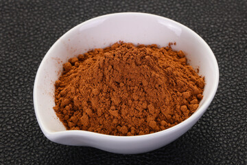 Cocoa powder in the bowl
