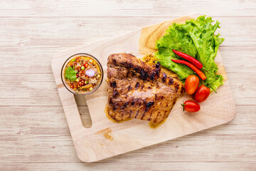 Grilled pork jowl favorite Thai street food