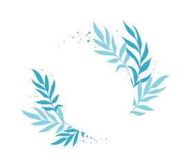 Frame with leaves. Isolated border plant