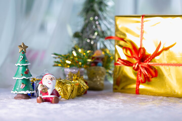 Beautiful gift with Christmas ornaments.