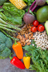 Fresh healthy vegetarian food background