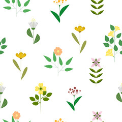 Pattern with flowers. Vector flowers, seamless pattern.