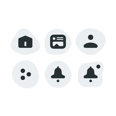 Rounded Icons Set Home Feed Profile Notification Bell - 410669509