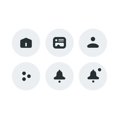 Rounded Icons Set Home Feed Profile Notification Bell - 410669534