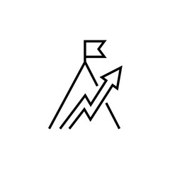 Achievement icon. Victory vector illustration. Isolated contour of target on white background.