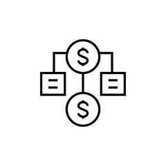 Business plan icon. Decision vector illustration. Isolated contour of strategy on white background.