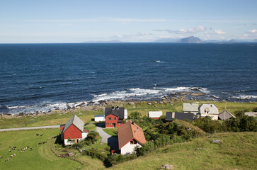 Little village on the Isle of Runde, Norway