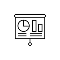 Presentation icon. Business plan vector illustration. Isolated contour of strategy on white background.