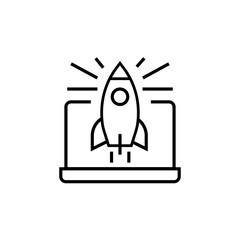 Startup icon. New project vector illustration. solated contour of strategy on white background.