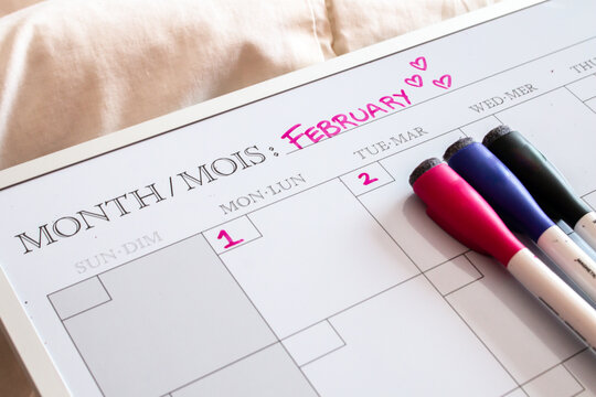 Toronto Ontario Canada: February 1 and February 2 2021 — The first day of February falls on a Monday and ends on a Sunday, triggering an internet obsession with a perfectly rectangular February. 