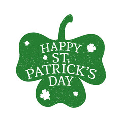 happy saint patricks day lettering in shamrock