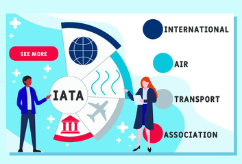 Vector website design template . IATA - International Air Transport Association acronym. business concept background. illustration for website banner, marketing materials, business presentation