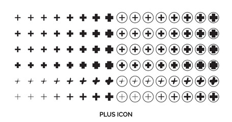 Fototapeta na wymiar Cross Flat Icon, Plus Symbol, Subscribe Sign, Add Button