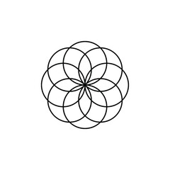 Linear flower ornate pattern vector