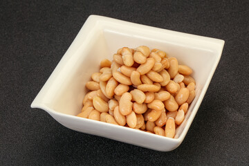 White beans kidney in the bowl