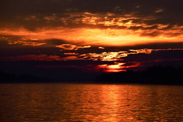 sunset over the river