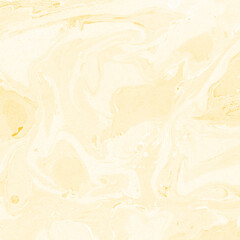 Yellow luxury marble ink texture on watercolor paper background. Marble stone image. Bath bomb effect. Psychedelic biomorphic art.