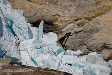 Ice formation of Buarbreen Glacier in southern Norway