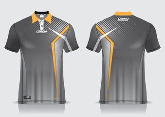 jersey badminton polo shirt design, for uniform team front and back