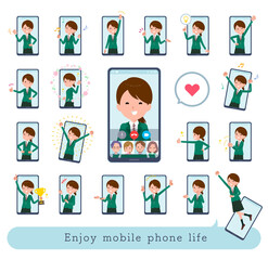 flat type school girl Green Blazer_Enjoy-mobile