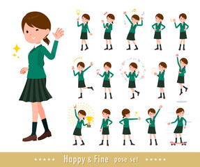 flat type school girl Green Blazer_Fine