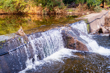 Obraz premium Argentine gravel and dirt routes between countryside landscapes mountains and mountains of Cordoba Argentina in the vicinity of Characato in summer