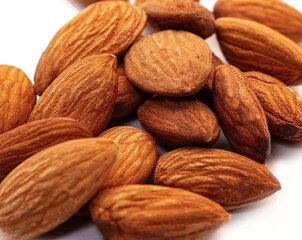 Almonds isolated on white background