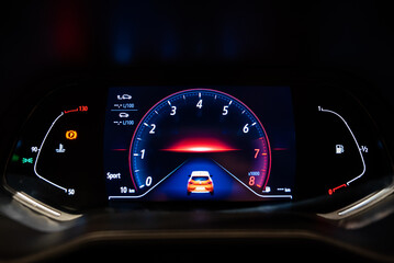 car dashboard with speedometer