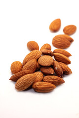 Almonds isolated on white background
