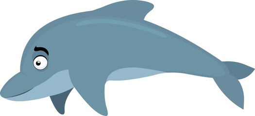 Vector illustration of a dolphin cartoon