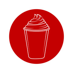 Iced coffee with ice vector icon, Symbol, logo illustration.