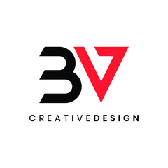 Modern letter BV logo design