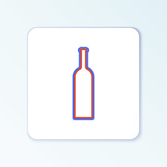 Line Bottle of wine icon isolated on white background. Colorful outline concept. Vector.
