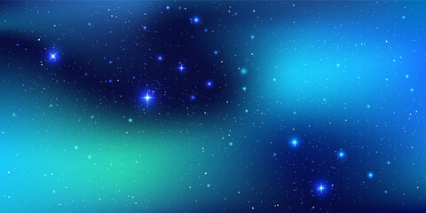 A high quality background galaxy illustration with stardust and bright shining stars illuminating the space.