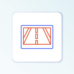 Line Gps device with map icon isolated on white background. Colorful outline concept. Vector.