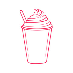Iced coffee with ice vector icon, Symbol, logo illustration.