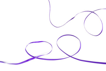Purple ribbon isolated on white background.